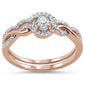 <span style="color:purple">SPECIAL!</span> .27cts 14k Rose Gold Diamond Solitaire Engagement Ring Bridal Set Size 6.5
