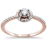 <span>DIAMOND CLOSEOUT! </span>.34ct 14k Rose Gold Diamond Round Promise Engagement Wedding Ring Size 6.5