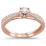.40ct 14k Rose Gold Diamond Engagement Promise Wedding Set Ring Size 6.5