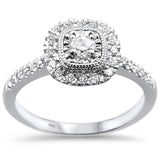 .39ct 14k White Gold Square Diamond Engagement Wedding Ring Size 6.5