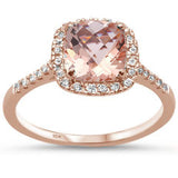 <span>DIAMOND CLOSEOUT! </span> 1.37ct 10K Rose Gold Morganite & Diamond Ring Size 6.5