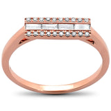<span>DIAMOND CLOSEOUT! </span> .17cts 14k Rose Gold Modern Trendy Natural Diamond Ring 6.5