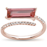2.14cts 14k Natural Garnet Wrap Around Rose Gold Diamond Ring Size 6.5