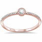 .19ct 14kt Rose Gold Trendy Diamond Solitaire Ring Size 6.5