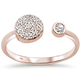 <span>¡LIQUIDACIÓN DE DIAMANTES! </span>Anillo Abierto de Diamantes Moderno de Oro Rosa de 14kt de .12ct Talla 6.5