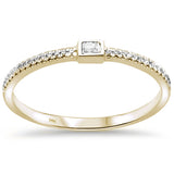 .09ct 14kt Yellow Gold Trendy Bezel Set Diamond Ring Size 6.5