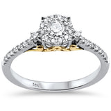 .38ct 14kt Two Tone Gold Round Diamond Engagement Ring Size 7