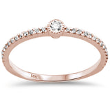 .20ct F SI 14K Rose Gold Diamond Stackable Trendy Womens Band Ring Size 6.5