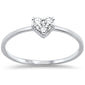 .13ct 14kt White Gold Heart Solitaire Diamond Engagement Promise Ring Size 6.5