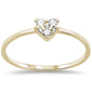 .13ct F SI 14K Yellow Gold Heart Diamond Promise Engagement Ring Size 6.5