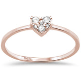 <span>DIAMOND CLOSEOUT! </span>.13ct F SI 14K Rose Gold Heart Diamond Promise Engagement Ring Size 6.5