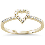<span>¡LIQUIDACIÓN DE DIAMANTES! </span>Anillo de diamante en forma de corazón de oro amarillo de 14K de .11ct G SI, talla 6.5