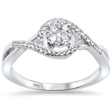<span>DIAMOND CLOSEOUT! </span>.26ct 14kt White Gold Round Diamond Twisted Band Ring Size 6.5