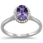 <span>GEMSTONE CLOSEOUT </span>! .82ct 14kt White Gold Oval Purple Amethyst & Diamond Ring Size 6.5