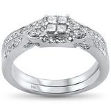 <span>¡LIQUIDACIÓN DE DIAMANTES! </span>Anillo de compromiso y boda de oro blanco de 14k con diamante de 0,50 ct, talla 6.5