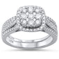 <span style="color:purple">SPECIAL!</span>.96ct 10kt White Gold Square Engagement Solitaire Diamond Bridal Set