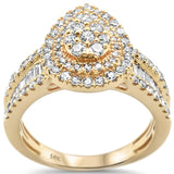 <span style="color:purple">SPECIAL!</span> 1.00ct 14k Yellow Gold Pear Shape Diamond Engagement Ring Size 6.5