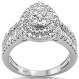 <span>DIAMOND CLOSEOUT! </span>.98ct 14k White Gold Pear Shape Diamond Engagement Ring Size 6.5