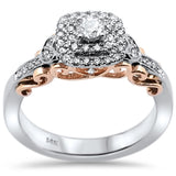 <span style="color:purple">SPECIAL!</span>.40ct 14k Two Tone Gold Diamond Engagement Ring Size 6.5