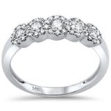 <span>DIAMOND CLOSEOUT! </span> .49ct 14k White Gold Wedding Anniversary Diamond Band Ring Size 6.5