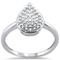 .10ct 14k White Gold Diamond Pear Shape Engagement Ring Size 6.5