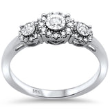 <span>DIAMOND CLOSEOUT! </span>.24ct 14k White Gold Diamond Three Stone Engagement Ring Size 6.5