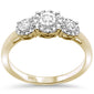 .24ct F SI 14K Yellow Gold Round Diamond Three Stone Engagement Ring Size 6.5