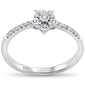 .09ct 14k White Gold Diamond Flower Fashion Promise Ring Size 6.5