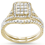 <span>DIAMOND CLOSEOUT! </span>1.00ct 14k Yellow Gold Diamond Square Shape Bridal Set Engagement Ring