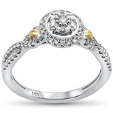 <span>DIAMOND CLOSEOUT! </span> .33ct 14k Two Tone Gold Round Diamond Twisted Band Engagement Ring