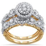 <span>DIAMOND CLOSEOUT! </span> 1.47ct 14k Yellow Gold Oval Diamond Engagement Ring Bridal Set Size 6.5