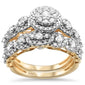<span>DIAMOND  CLOSEOUT! </span> 1.46ct 14k Two Tone Gold Diamond Engagement Ring Bridal Set Size 6.5