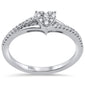 .19ct 14k White Gold Heart Shaped Diamond Engagement Promise Ring Size 6.5