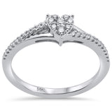 <span>DIAMOND CLOSEOUT! </span>.19ct 14k White Gold Heart Shaped Diamond Engagement Promise Ring Size 6.5