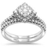 .74ct G SI 14k White Gold Square Shape Diamond Engagement Bridal Set 6.5