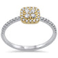 .25ct 14k Two Tone Gold Square Shape Diamond Engagement Promise Ring