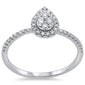 .25ct 14k White Gold Pear Shape Diamond Engagement Promise Ring Size 6.5