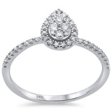 <span>DIAMOND CLOSEOUT! </span>.25ct 14k White Gold Pear Shape Diamond Engagement Promise Ring Size 6.5