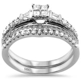 <span>DIAMOND CLOSEOUT! </span>.48CT G SI 14k White Gold Princess Diamond Engagement Ring Bridal Set Size 6.5