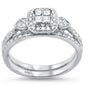 <span style="color:purple">SPECIAL!</span>.50ct 14k White Gold Diamond Princess Engagment Bridal Ring Set Size 6.5