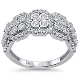 .73ct 14k White Gold Diamond Anniversary Fashion Ring Band Size 6.5