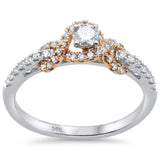 <span>DIAMOND CLOSEOUT! </span> .39ct 14k Two Tone Gold Diamond Engagement Promise Ring Size 6.5