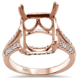 .32ct 14k Rose Gold Radiant Emerald Cut Diamond Semi Mount Ring Size 6.5