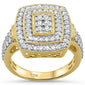 <span>DIAMOND CLOSEOUT! </span>1.05ct 10k Yellow Gold Square Cocktail Cluster Diamond Ring Size 6.5