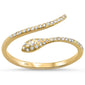 .16ct 14K Yellow Gold Wrap around Snake Diamond Ring Size 6.5