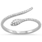 .16ct 14KT White Gold Serpent Snake Trendy Diamond Ring Size 6.5