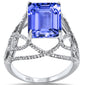 <span>GEMSTONE CLOSEOUT! </span> 5.09ct 14K White Gold Tanzanite & Diamond Ladies Ring size 6.5
