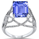<span>DIAMOND CLOSEOUT! </span> 5.09ct 14K White Gold Tanzanite & Diamond Ladies Ring size 6.5