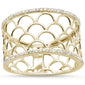 .13ct 14K Yellow Gold Wide Diamond Band Ring Size 6.5