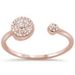 .08ct 14K Rose Gold Modern Round Diamond Ring Size 6.5